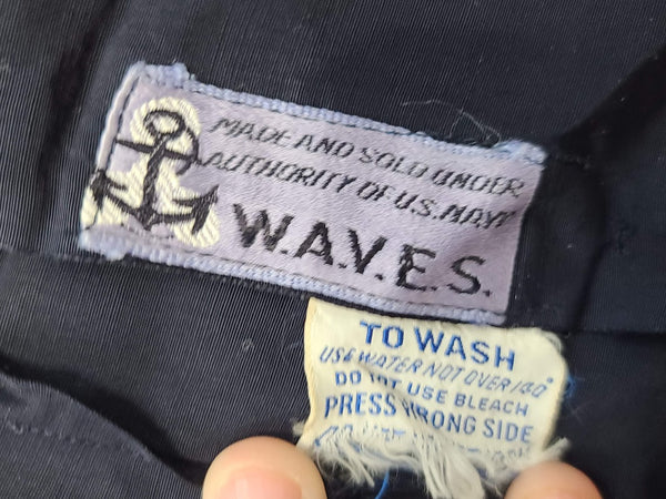 Navy Blue WAVES Blouse (as-is) <br> (B-42" W-36")