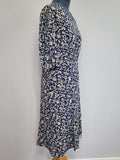 Blue and White Animal Novelty Print Dress <br> (B-47" W-37" H-44")