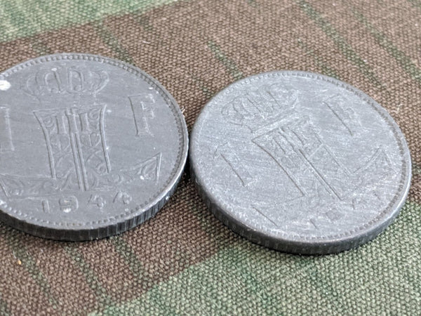 3 Wartime Belgian Coins