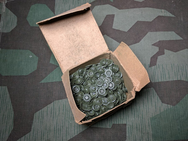 Original Feldgrau Shirt Buttons Dished Metal 14mm 4 Hole