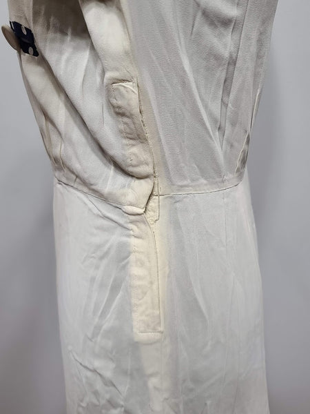 White Dress with Blue Accents <br> (B-39" W-28" H-38")