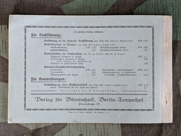 Seiden-Großhandlung Receipt Book 1937