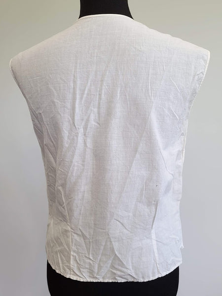 White Sleeveless Eyelet Blouse from Germany <br> (B-37" W-34.5")