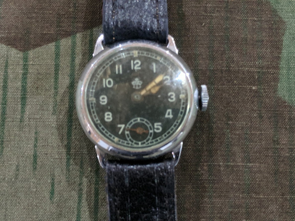 WWII 1940's THIEL German Military Soldier Wrist Watch Black