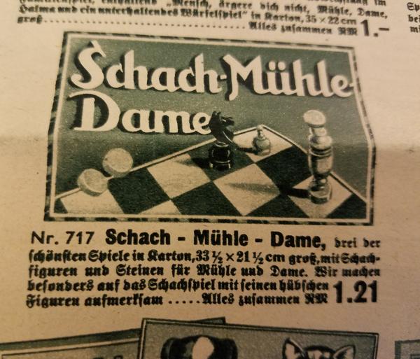 Chess Game Set Schach Mühle Dame Complete