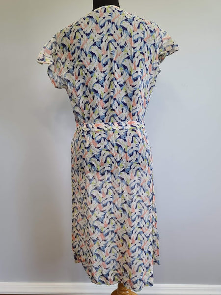 See-thru Flower Print Dress with Belt <br> (B-41" W-35" H-40")