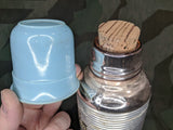 Large Glass German Thermos Blue Cup