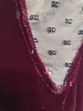 Dark Red Velvet Gown <br> (B-36" W-28" H-36.5")