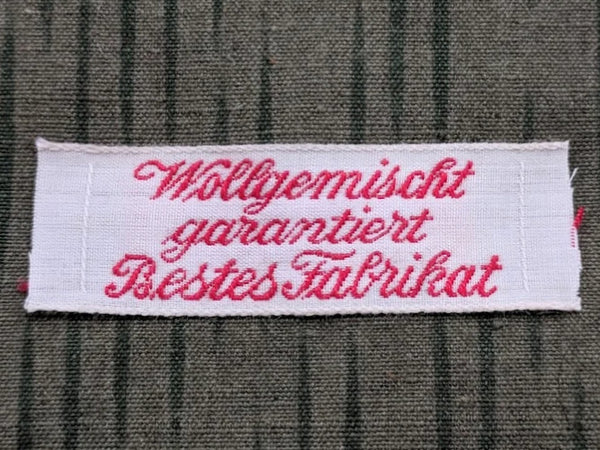 German Clothing Tag Bestes Fabrikat