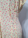 Yellow Flower Print Dress <br> (B-40" W-36" H-42.5")