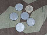 Lot of 6 Belgian 1 Franc Coins 1943-45 Dates