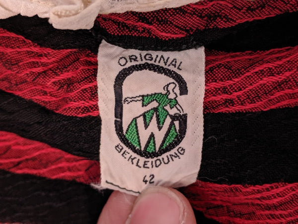 Red and Black Striped Dirndl <br> (B-37" W-27" H-42")