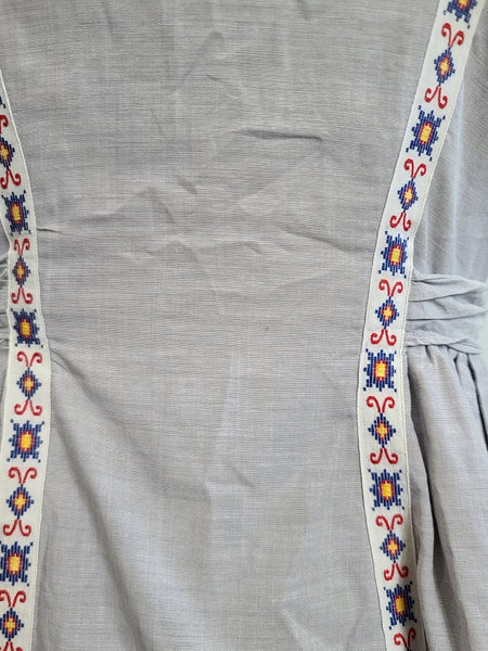 Gray Dress with Embroidered Ribbon <br> (B-37" W-28" H-42")