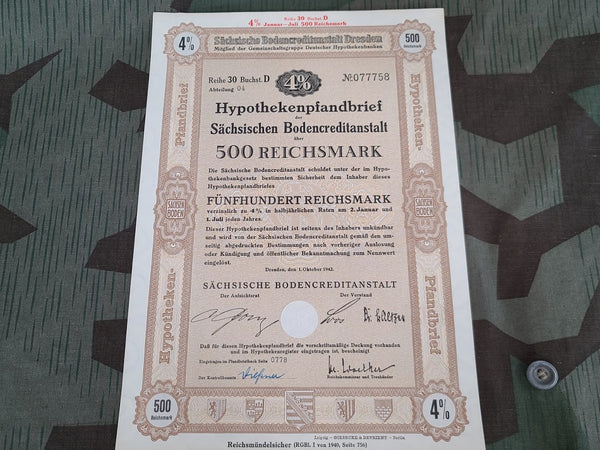 Large Grouping of Wartime German Bonds