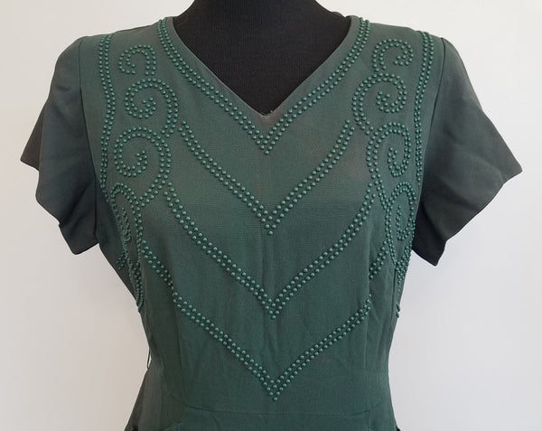 Green Rayon Bead Dress with Fading (B-45" W-34" H-43")