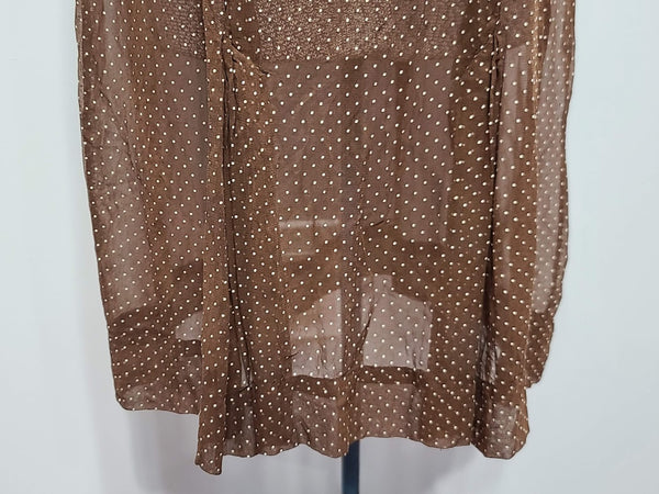 Brown Polka Dot Dress <br> (B-38" W-27" H-33")