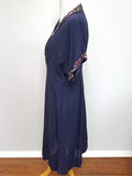 Navy Blue Dress with Trim AS-IS <br> (B-43" W-38" H-46")