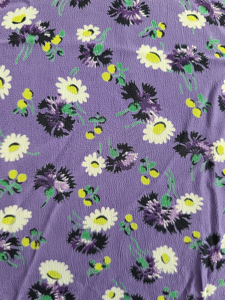 Purple Flower Print Dress <br> (B-35" W-26" H-33")