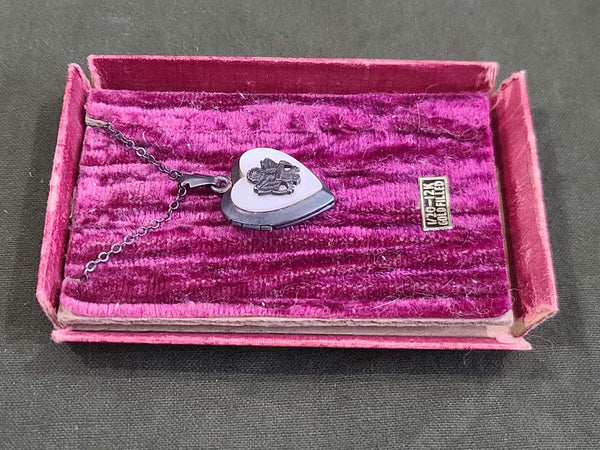 Army Eagle Sweetheart Locket Necklace in Box