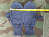 Large Size "Luftwaffe Blue" Knit Mittens