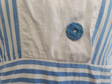 Blue and White Stripe Dress <br> (B-40" W-34.5" H-40")