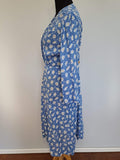 Seersucker Flower Print Dress <br> (B-43" W-36" H-44")