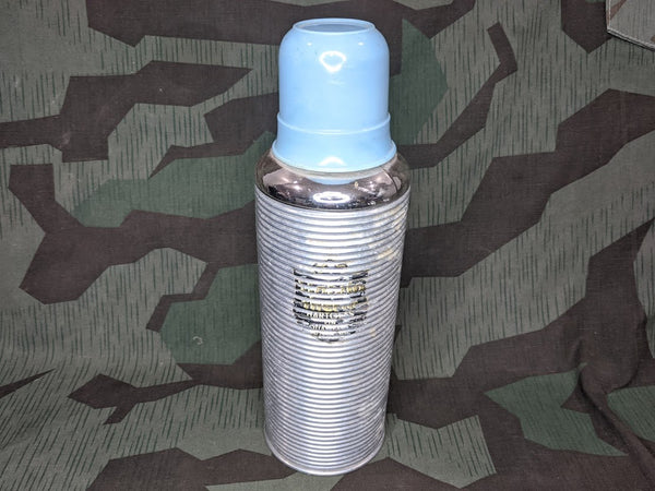 Large Glass German Thermos Blue Cup