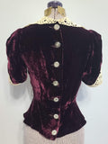 Burgundy Velvet Blouse <br> (B-34" W-26")