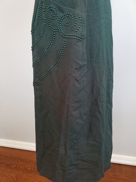 Green Rayon Bead Dress with Fading (B-45" W-34" H-43")