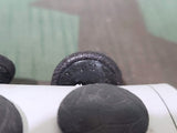 24 Leather Buttons on Card D.R.P. D.R.G.M. 20mm
