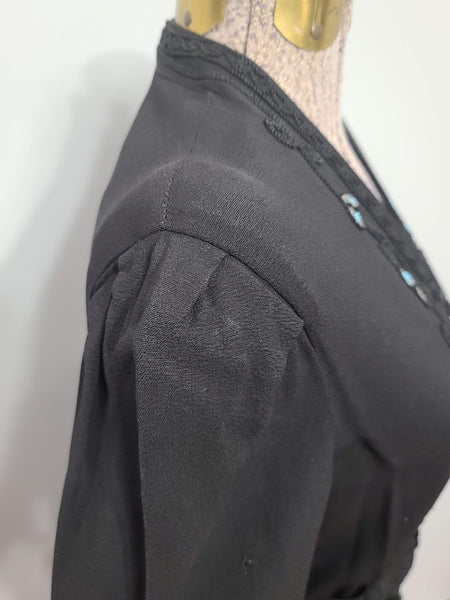 Black Dress with Beading and Soutache <br> (B-35" W-30" H-36")