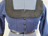 Blue German Traditional Dirndl Blouse <br> (B-42" W-37")