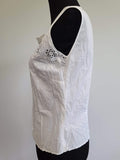 White Sleeveless Eyelet Blouse from Germany <br> (B-37" W-34.5")