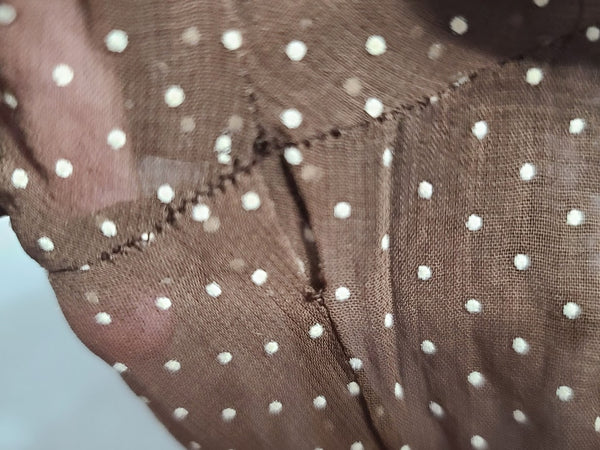 Brown Polka Dot Dress <br> (B-38" W-27" H-33")