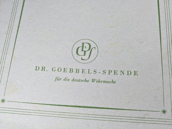 Dr. Goebbels-Spende für die Wehrmacht Book