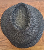 Black Straw Tilt Hat