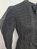 German Black Dress with Lace Inserts <br> (B-38" W-32" H-38")