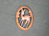 Vintage Wooden Deer Pin