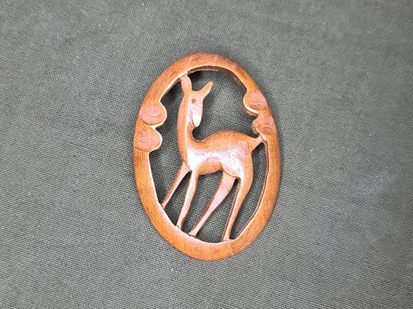 Vintage Wooden Deer Pin