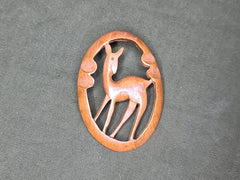 Vintage Wooden Deer Pin