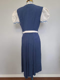 Blue German Dirndl Dress 3 Piece Outfit <br> (B-37" W-28" H-39")