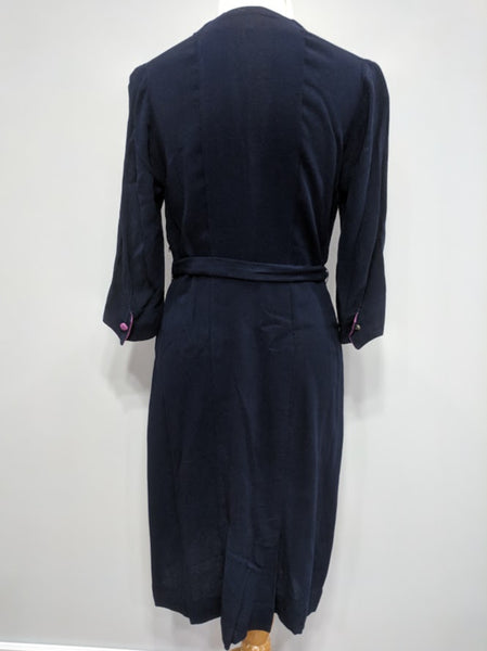 Blue Dress with Pink Trim <br> (B-38" W-32 1/2" H-38")
