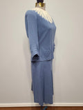 Cornflower Blue Skirt Suit New York Creation Label <br> (B-37" W-27" H-35.5")