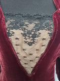 Dark Red Velvet Gown <br> (B-36" W-28" H-36.5")