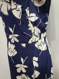 Navy Blue with White Flowers Dress (as-is) <br> (B-39" W-29" H-41")