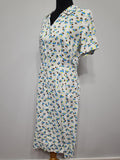 White Dress with Flower Print <br> (B-41" W-32" H-43")