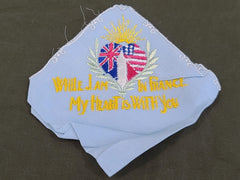 "While I am in France My Heart is with You" Hankie