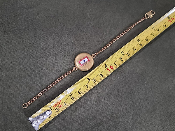 In Service Flag Locket Bracelet