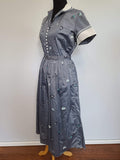 Gray Iridescent Flower Print Dress <br> (B-40" W-29" H-48")