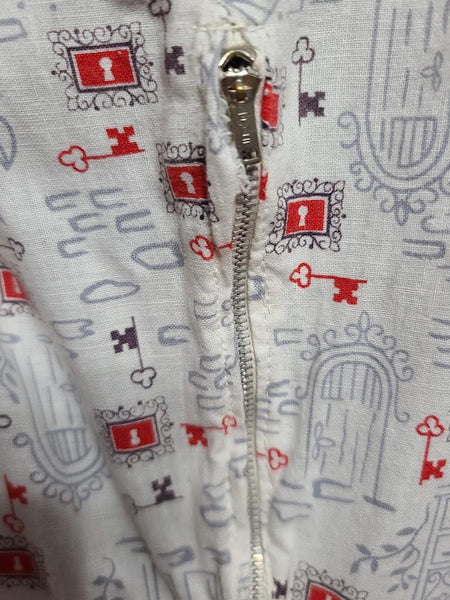 Key and Doorway Novelty Print Dress <br> (B-47" W-39" H-46")